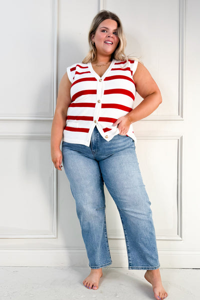 Sailor Collection Striped Curvy Sweater Vest