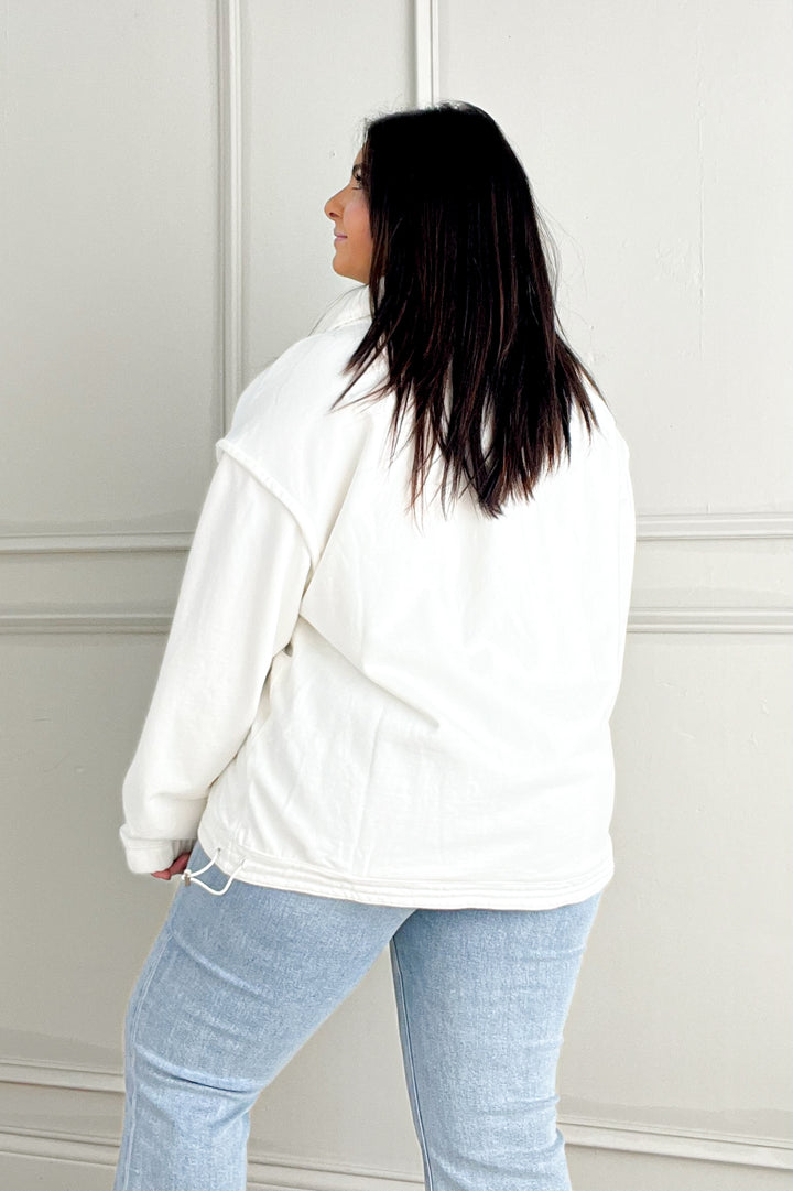 Soild Oversized Button Pullover