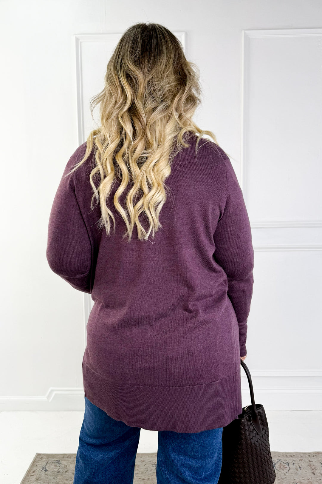 Wool Blend Open Front Cardigan