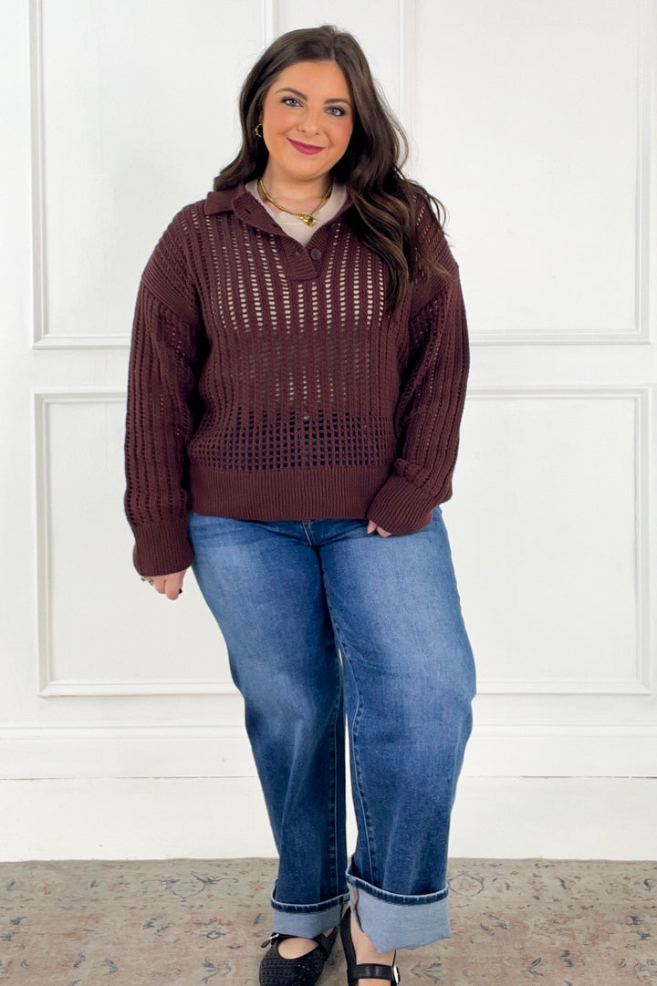 Z Supply Oversize Polo Style Sweater