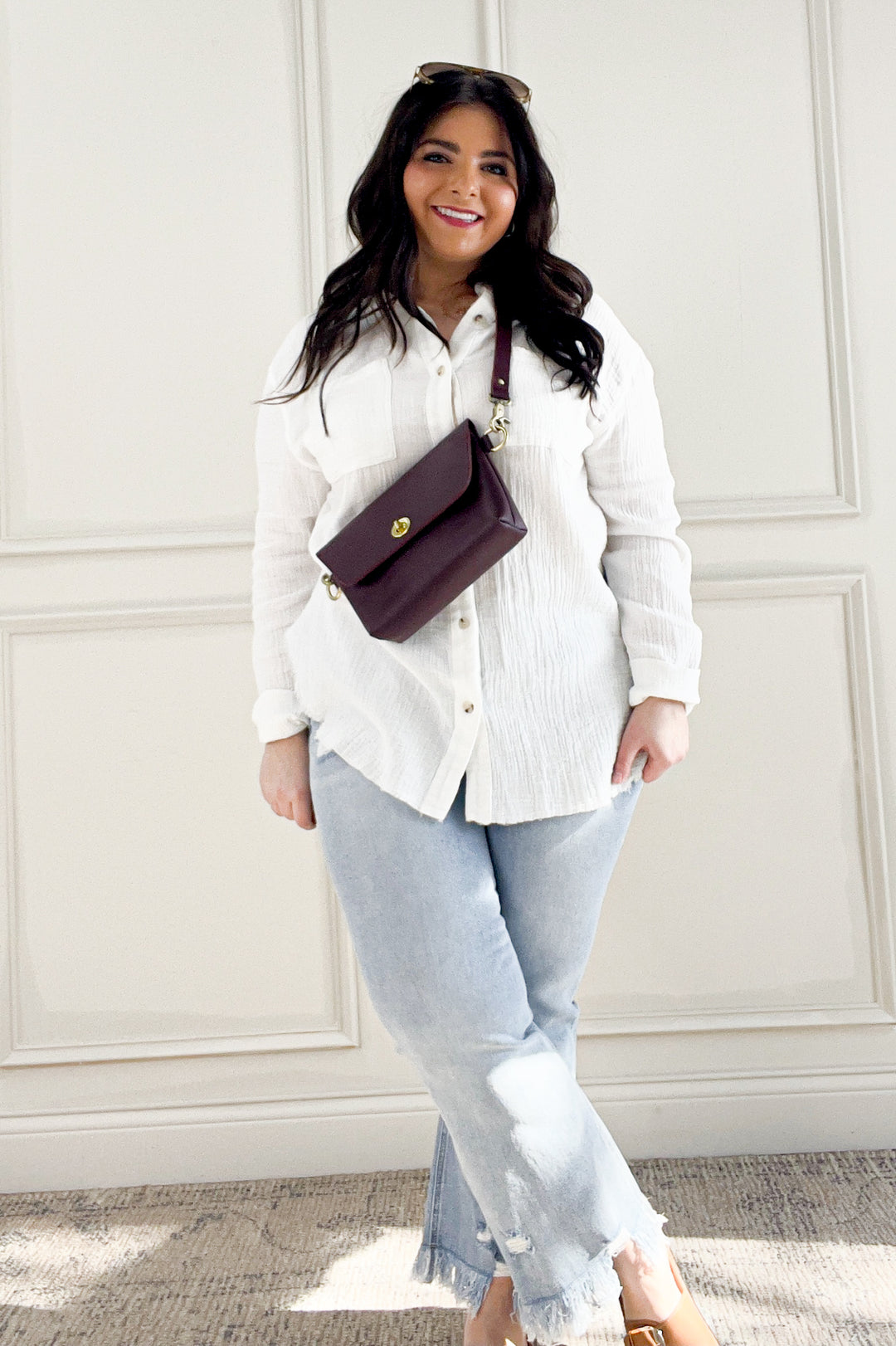 Soft Wash Crinkle Gauze Button Down Shirt