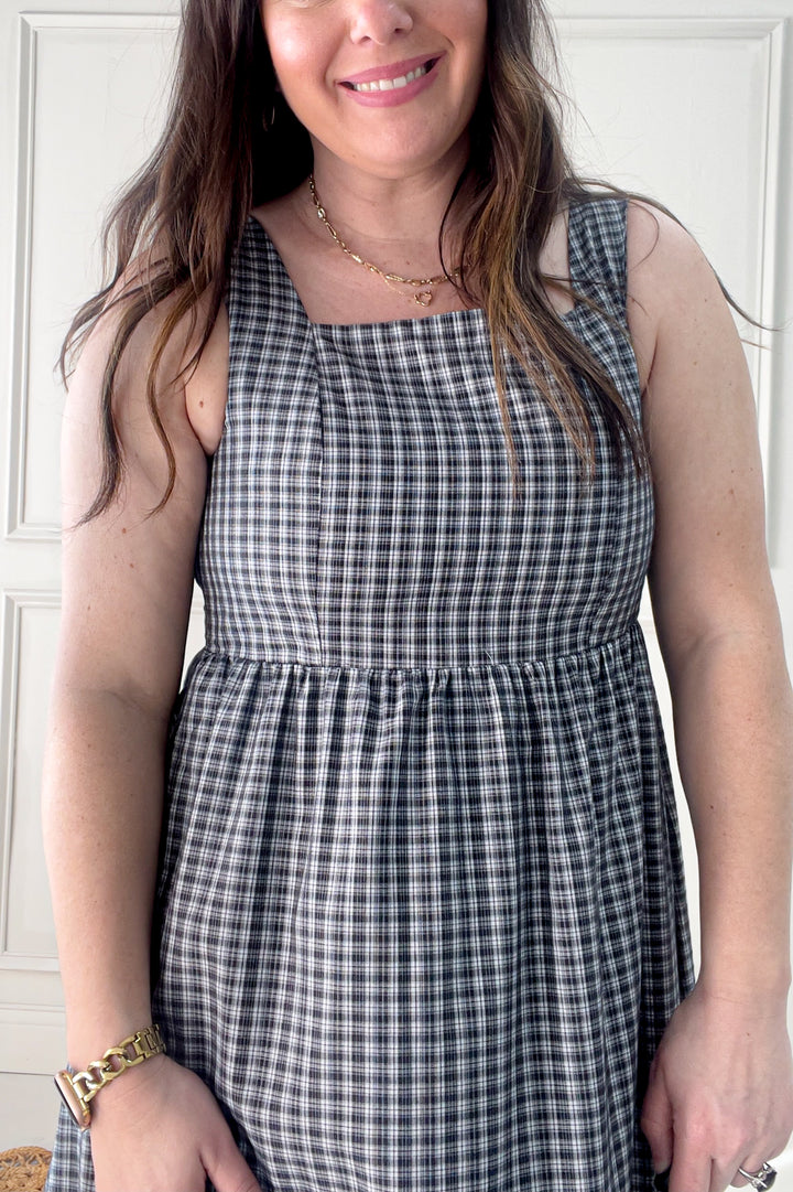 Midnight In The Garden Plaid Maxi Dress