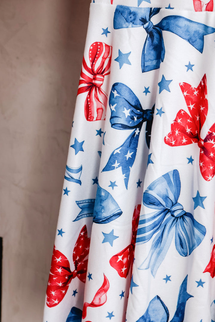 Patriotic Girls Bow Star Dress