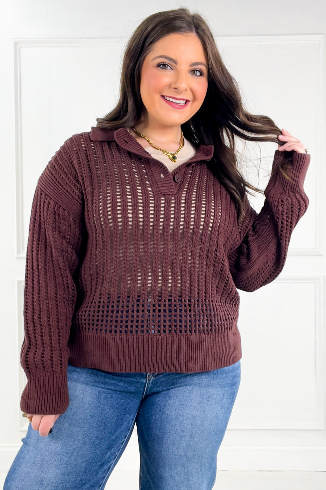 Z Supply Oversize Polo Style Sweater