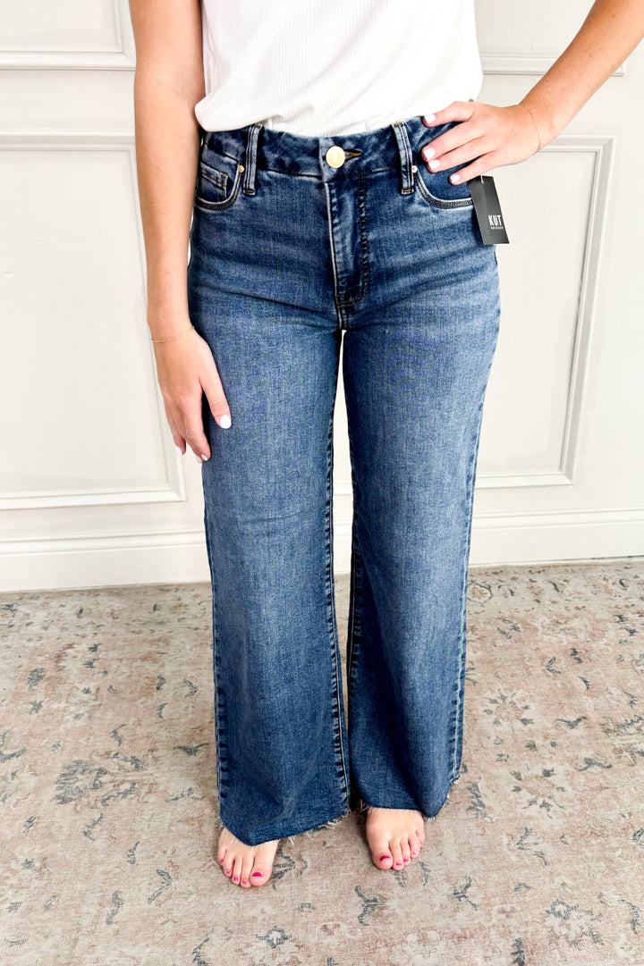 Meg Fab Ab Raw Hem Wide Leg Jeans | Kut from the Kloth