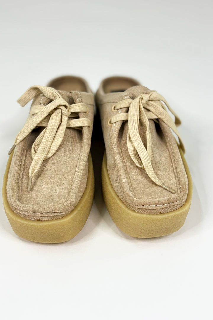 Casual Platform Tie Detail Mule Loafers