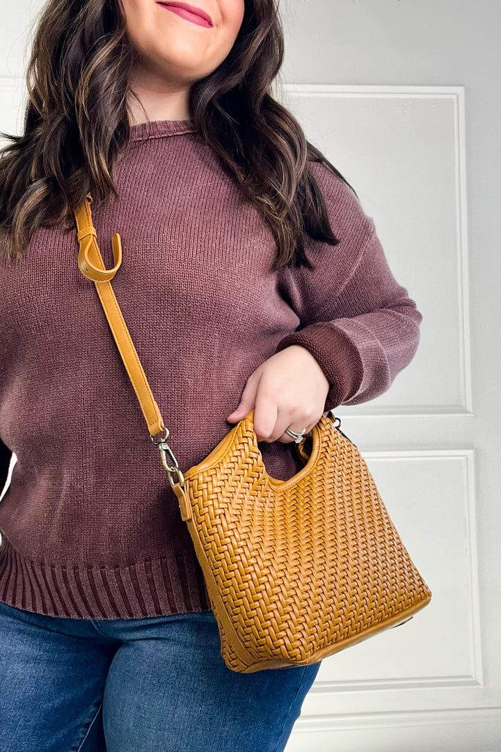 Anika Woven Tote Crossbody Bag