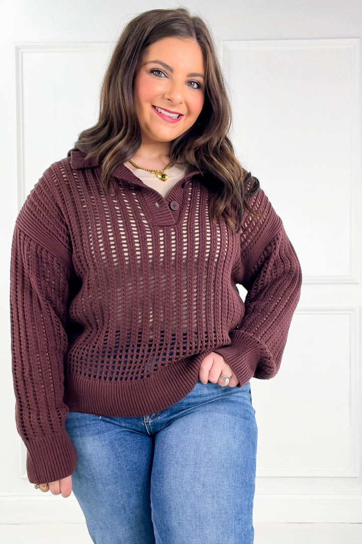 Z Supply Oversize Polo Style Sweater