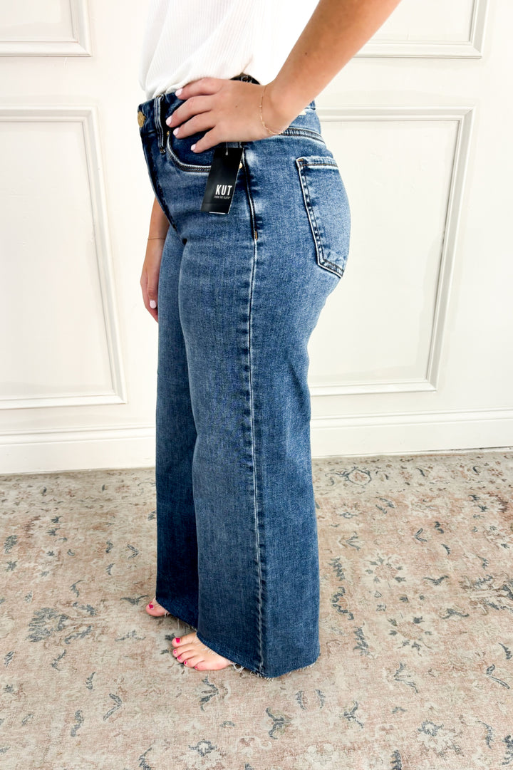 Meg Fab Ab Raw Hem Wide Leg Jeans | Kut from the Kloth