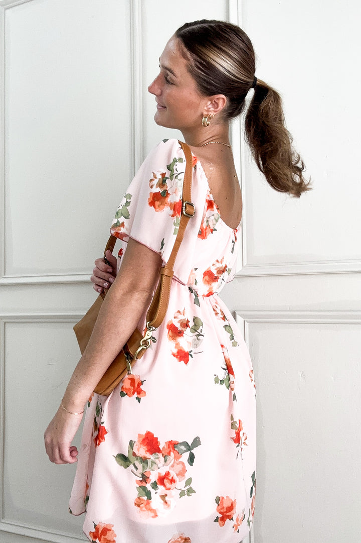 Sweetheart Floral Chiffon Dress