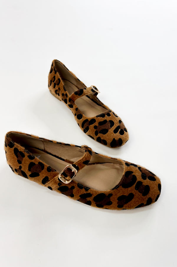Leopard Print Maryjane Flats