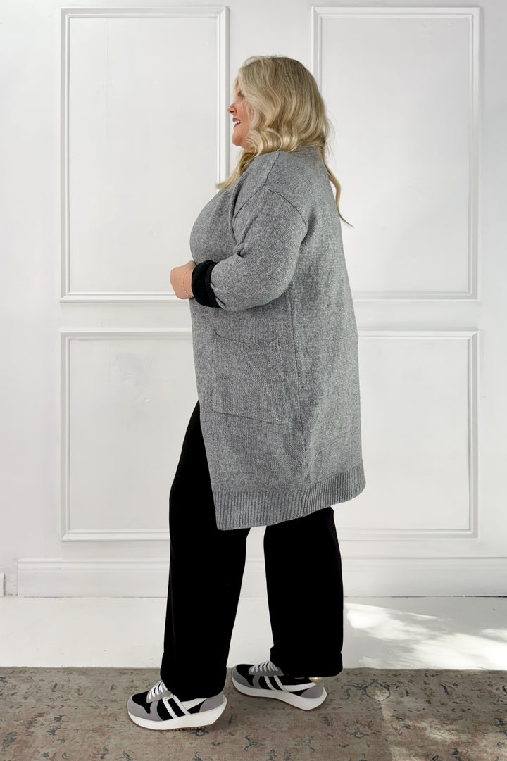 Long Oversize Cut Duster Open Cardigan