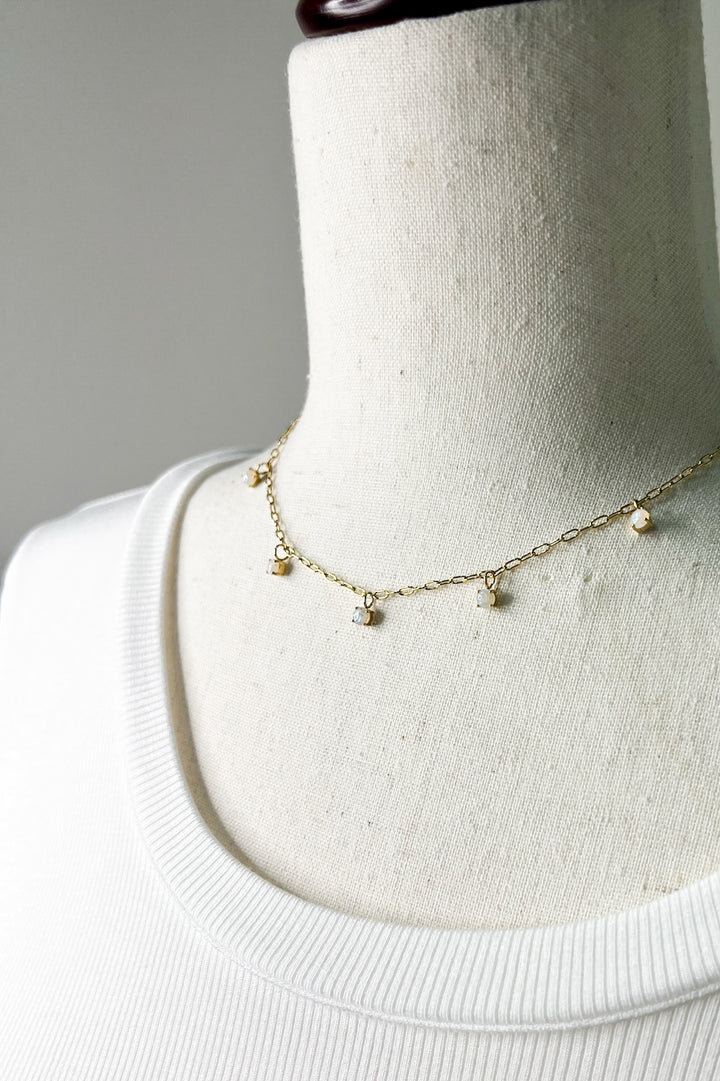 Classic Dainty Pearl Charm 18K Choker