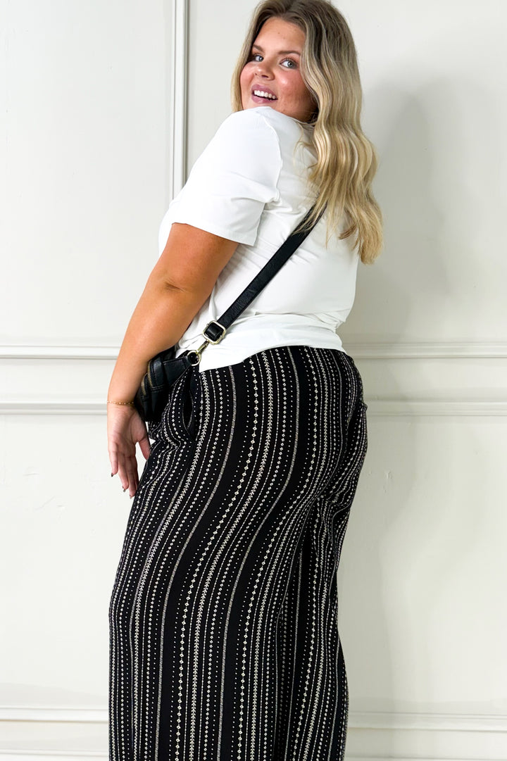 Flowy Wide Leg Printed Curvy Pants