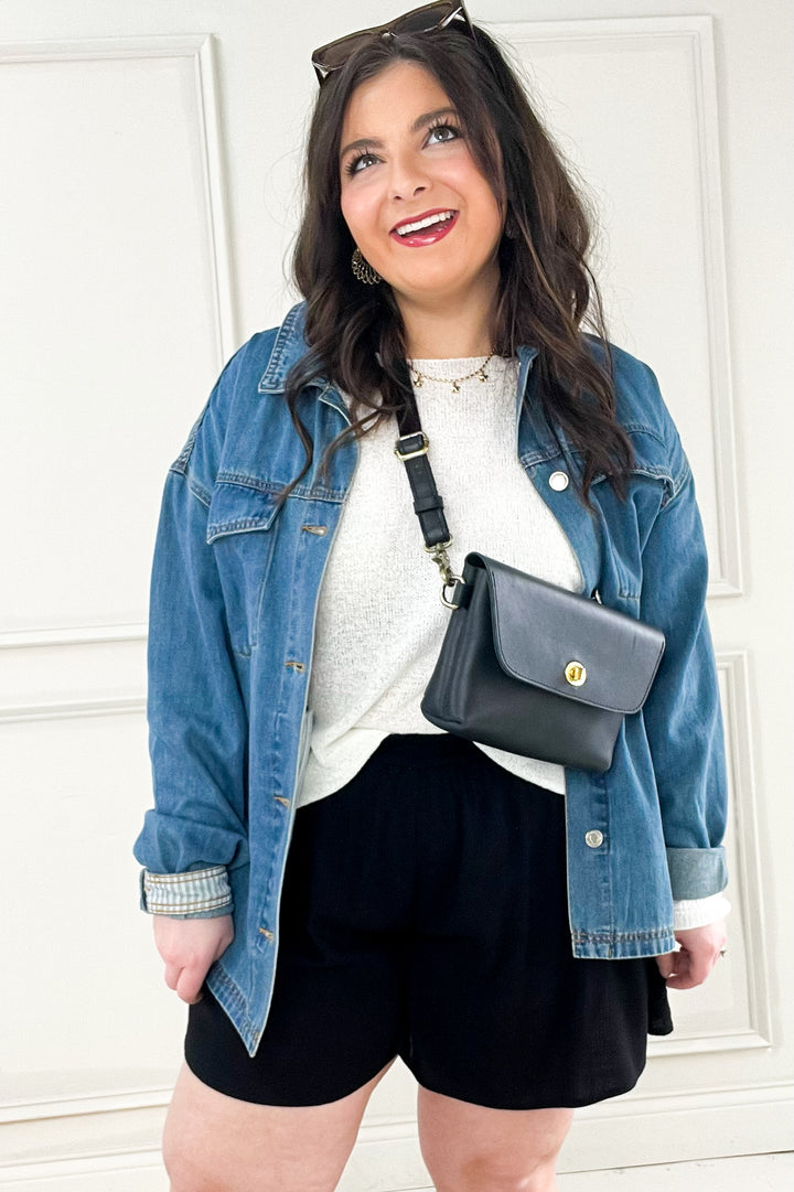 Woven Elastic Band Flowy Pocket Shorts