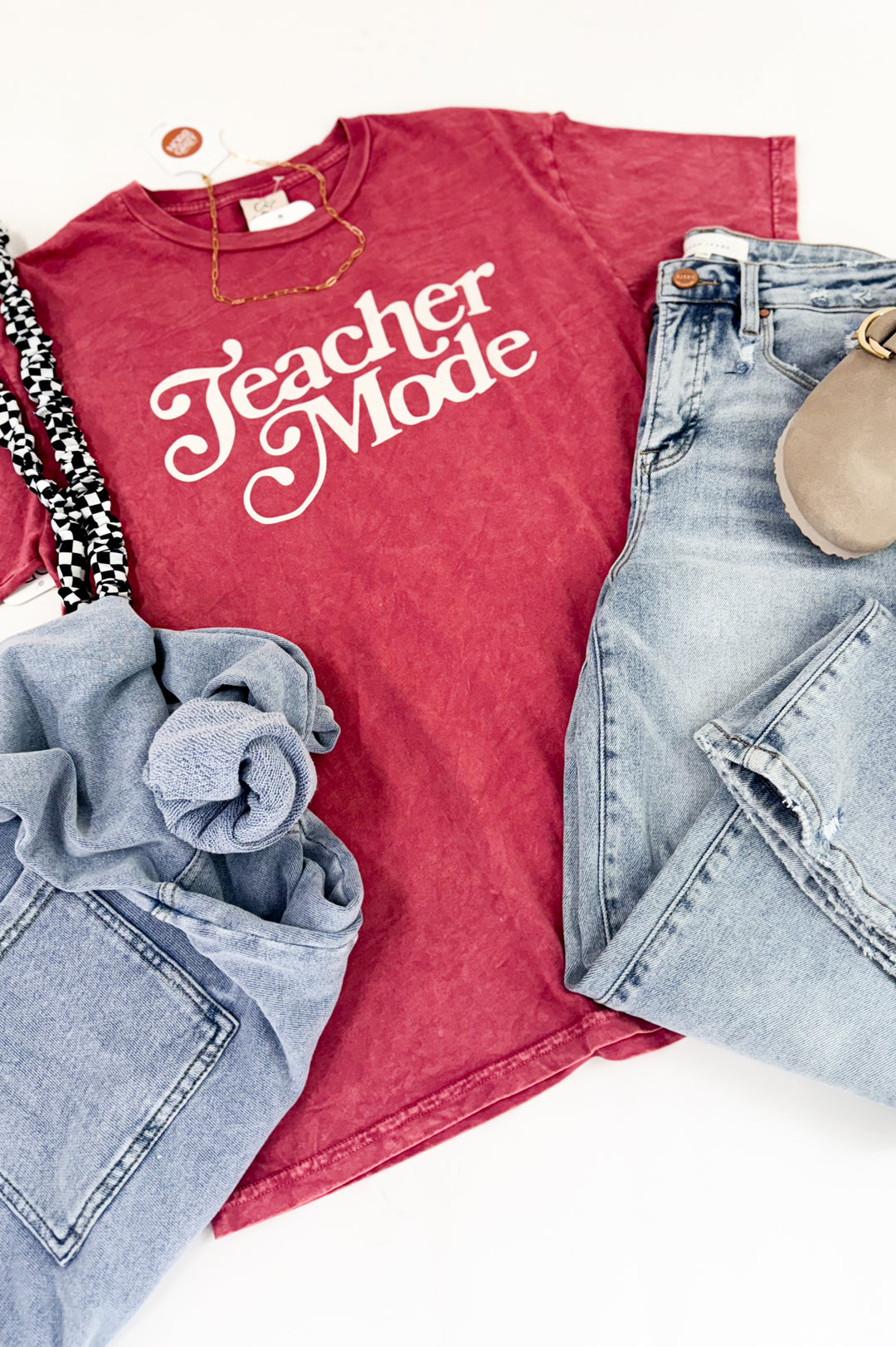 Teacher Mode Mineral Washed Graphic Tee