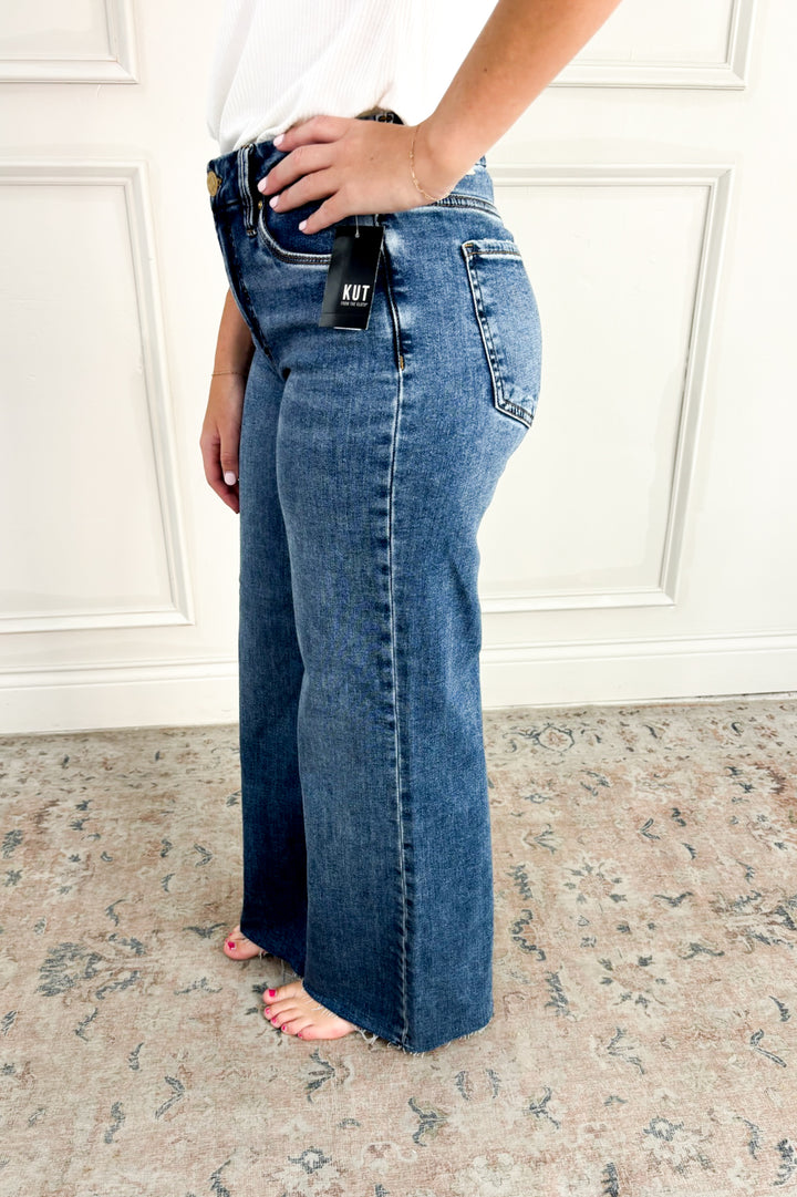 Meg Fab Ab Raw Hem Wide Leg Jeans | Kut from the Kloth