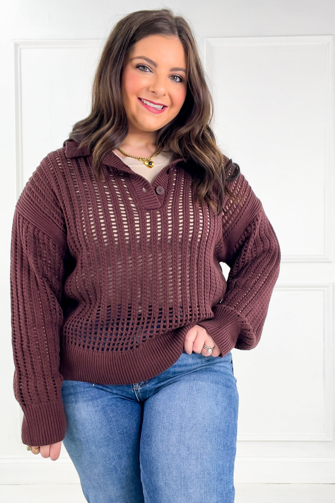 Z Supply Oversize Polo Style Sweater