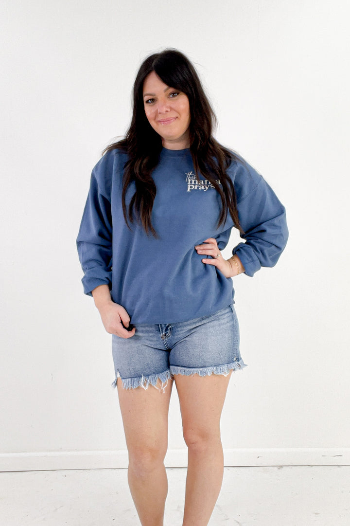 This Mama Prays Embroidered Sweatshirt