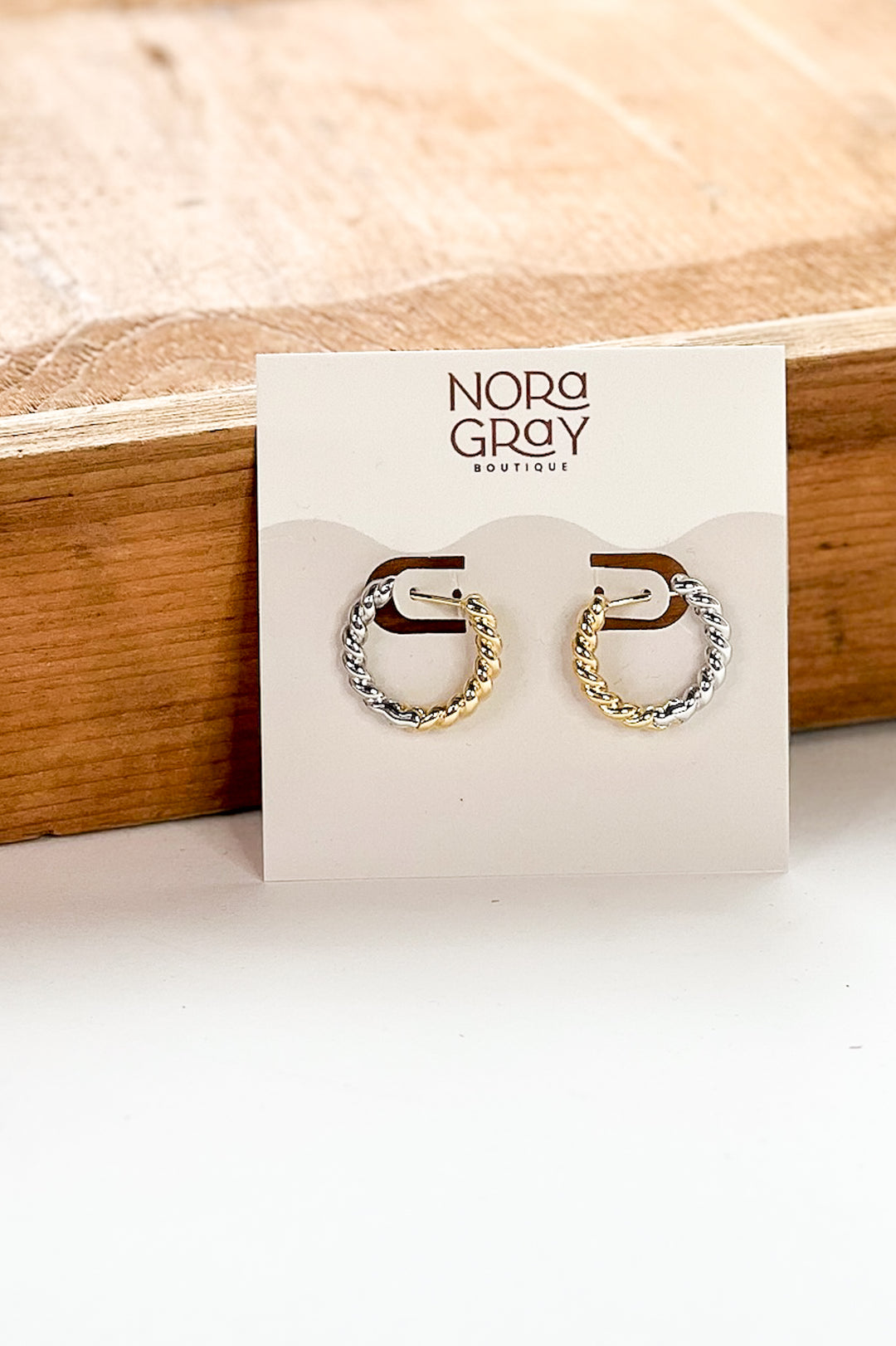 Twisted 18K Gold Dip Hoop Earrings