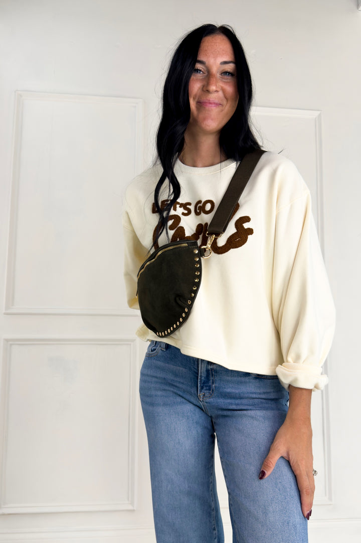 Let's Go Girls Flocked Crewneck Sweatshirt