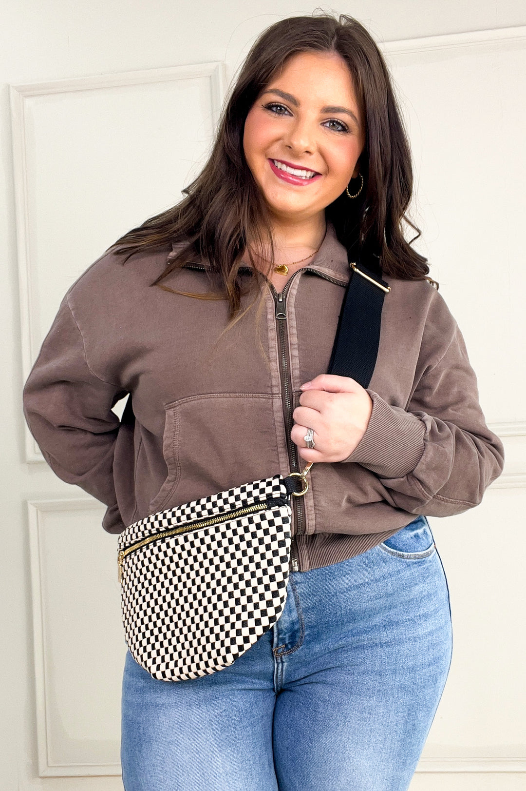 Acid Wash High Collar Zip Up Sweatshirt