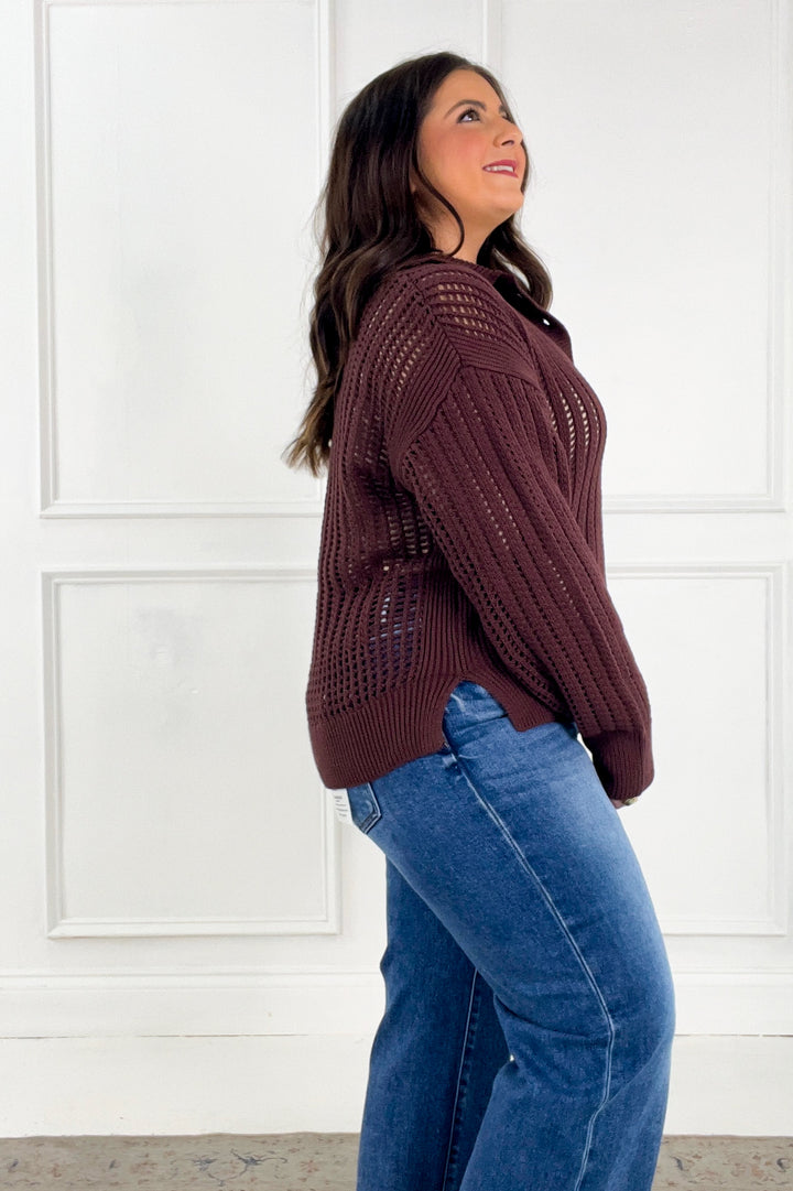 Z Supply Oversize Polo Style Sweater