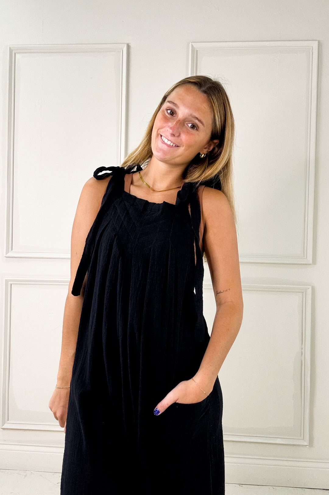 Wide Leg Shoulder Tie Sleeveless Jumpsuit