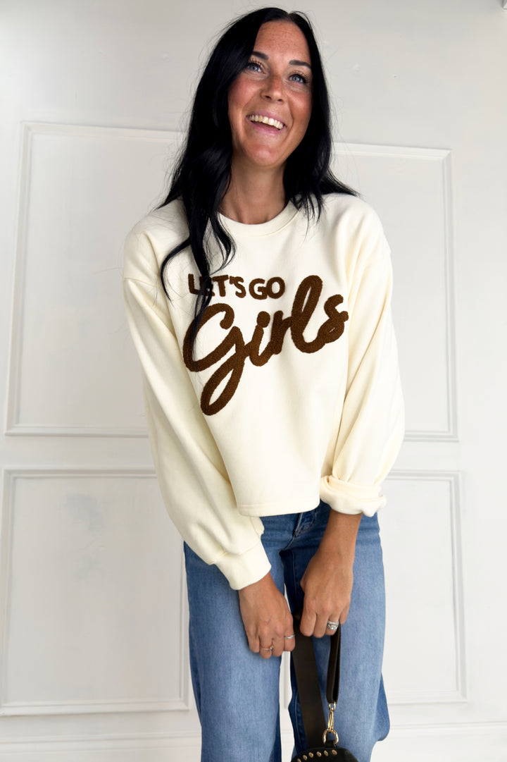 Let's Go Girls Flocked Crewneck Sweatshirt