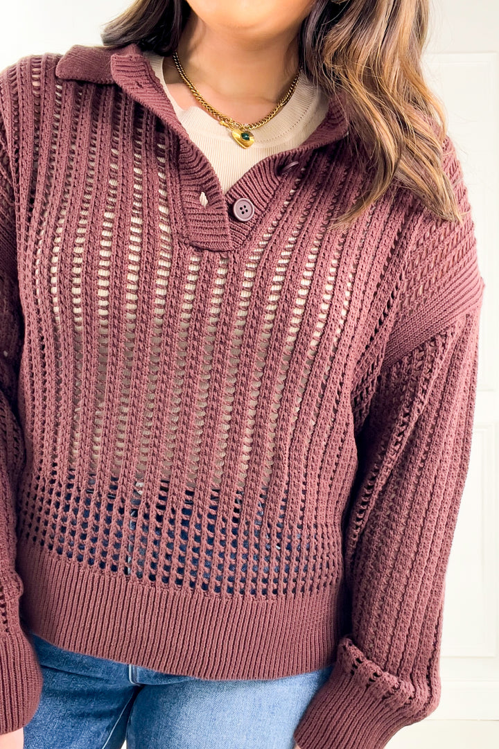 Z Supply Oversize Polo Style Sweater