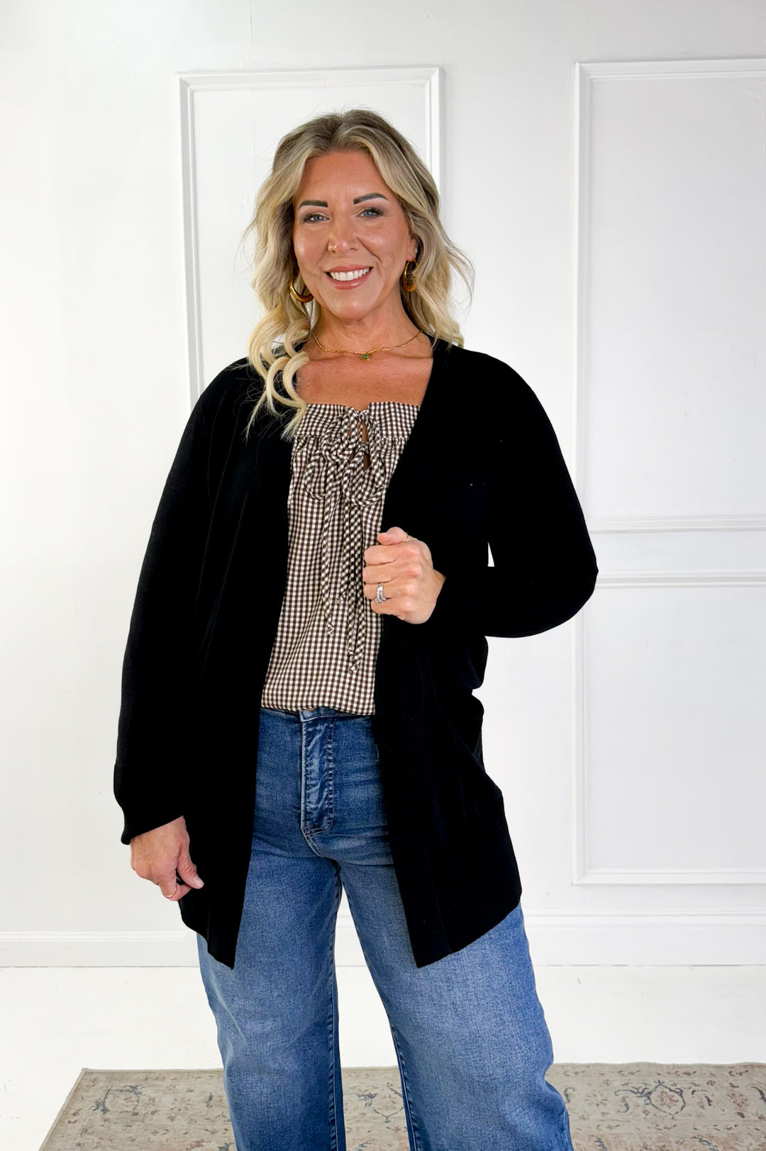 Wool Blend Open Front Cardigan