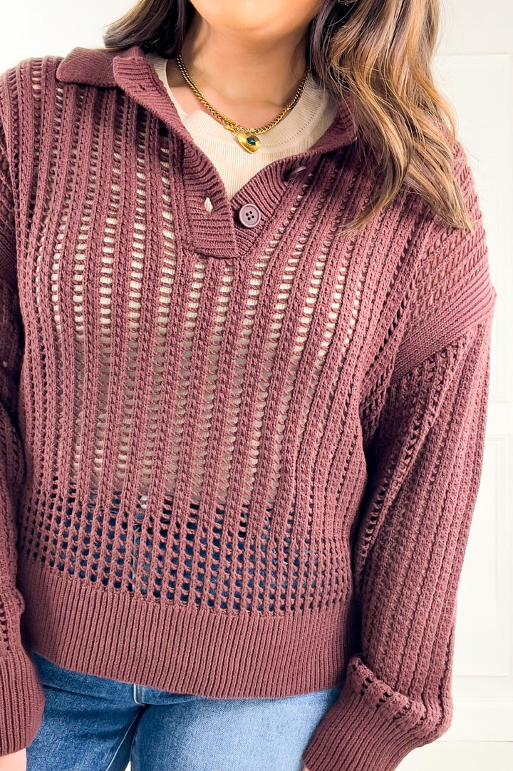 Z Supply Oversize Polo Style Sweater