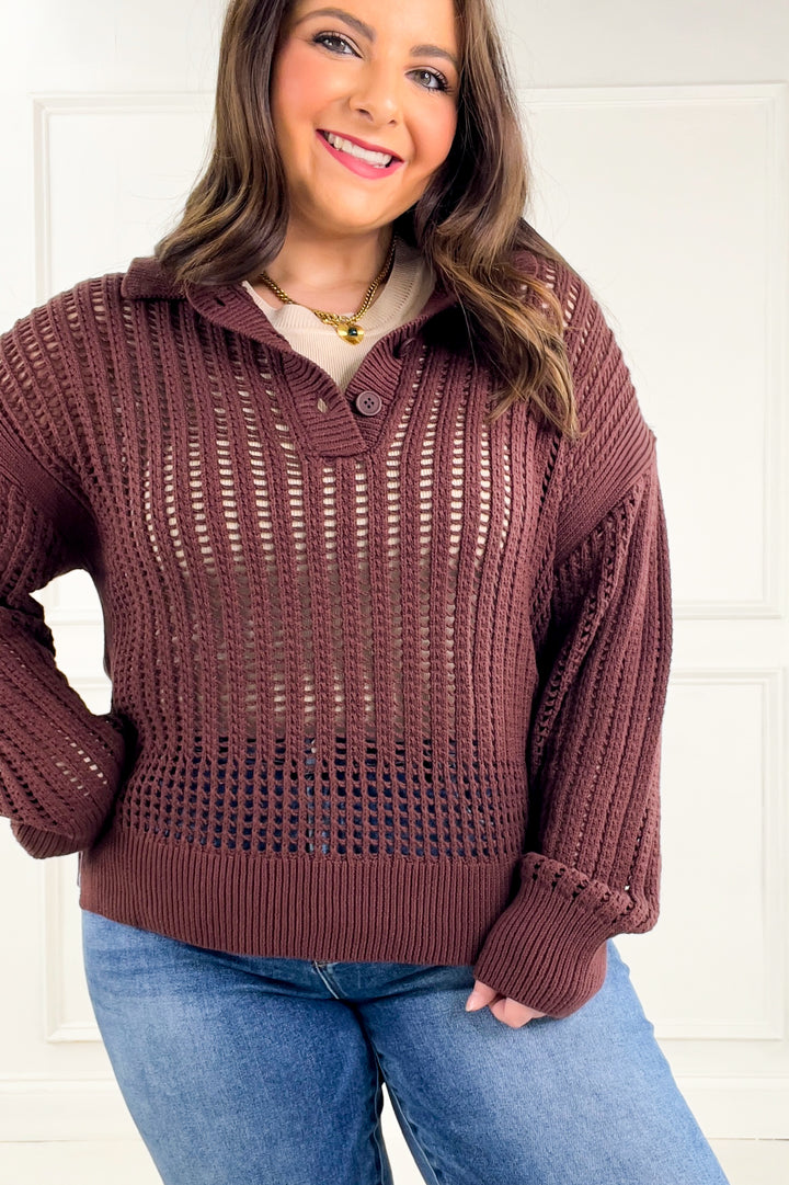 Z Supply Oversize Polo Style Sweater