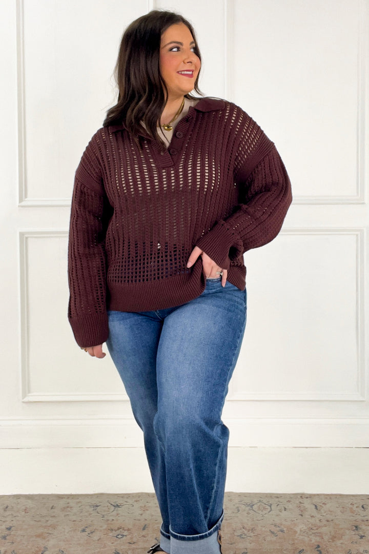 Z Supply Oversize Polo Style Sweater