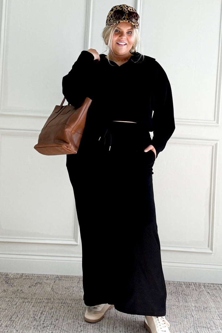 Luxeknit Wide Leg Drawstring Curvy Sweatpants