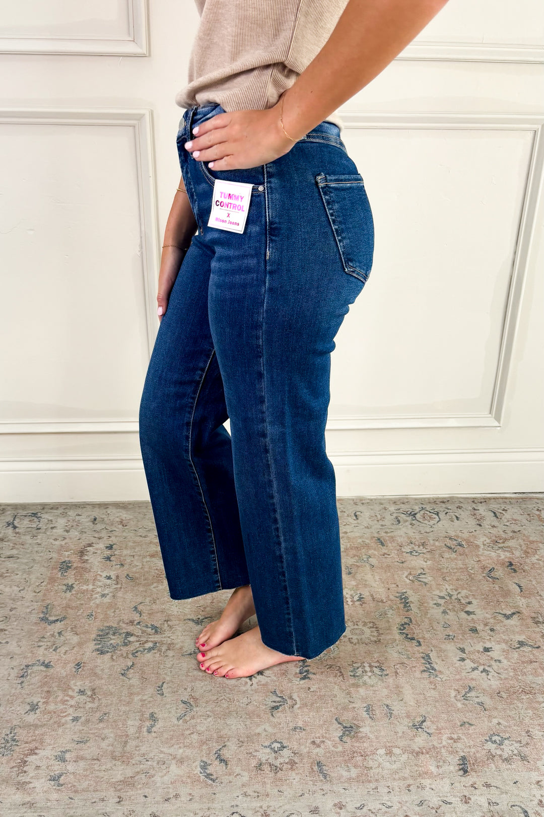 Risen Tummy Control Crop Wide Adjustable Waist Band