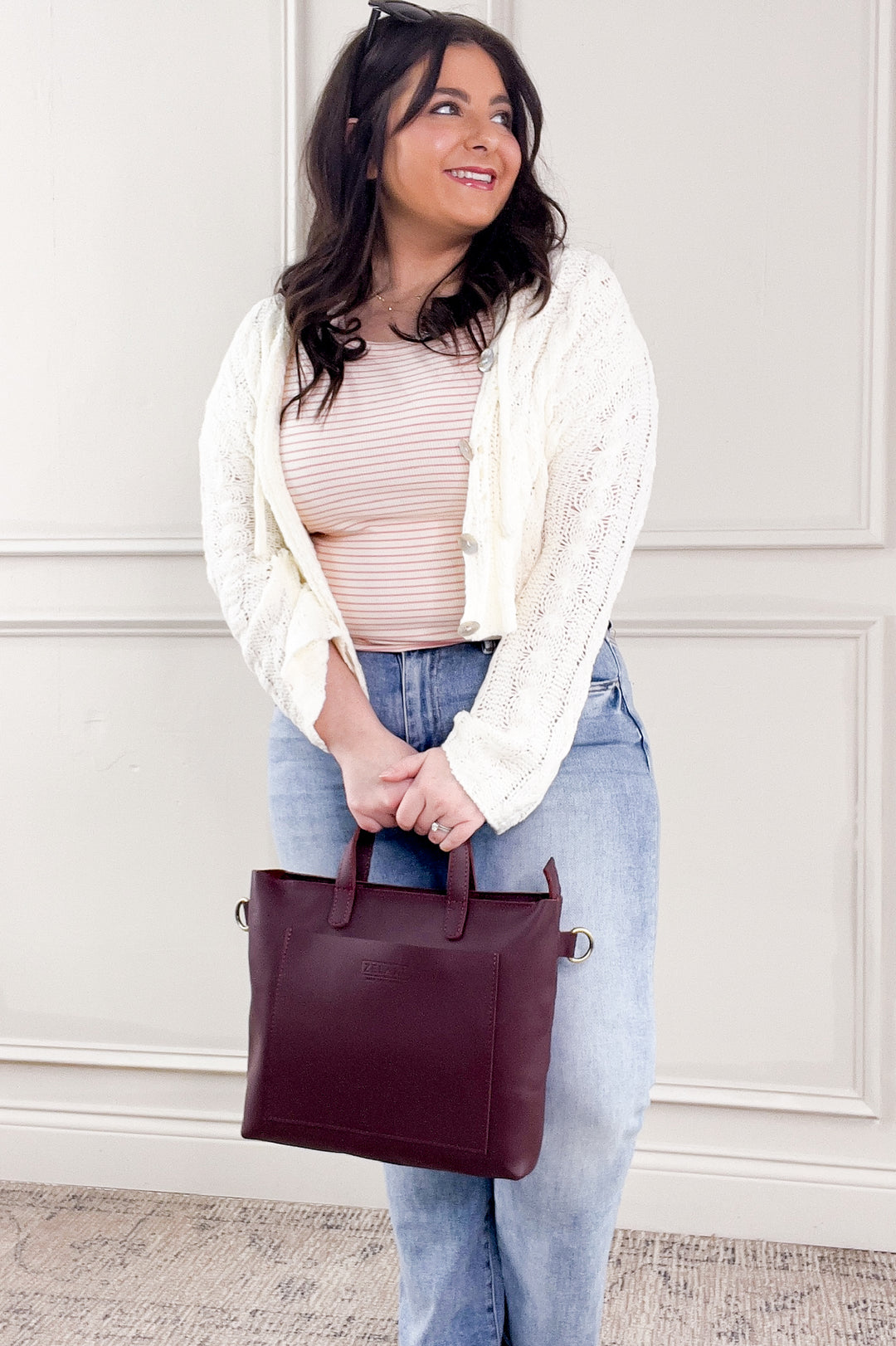 Loose Knit Button Up Crop Cardigan