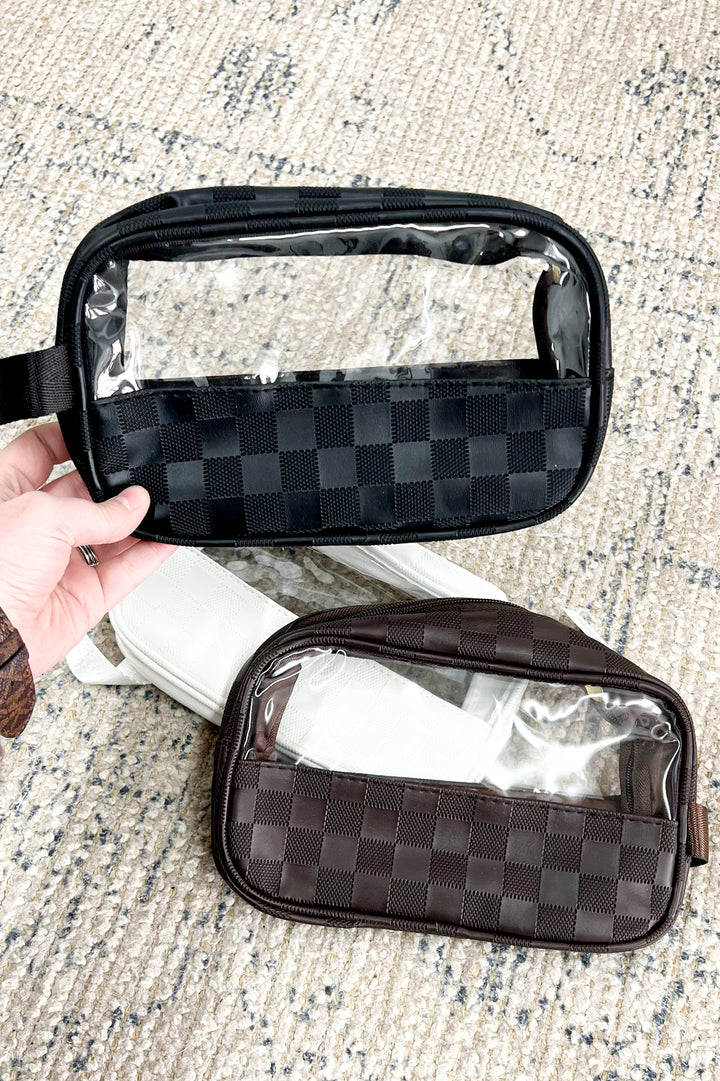 Clear Checkered Belt Bags