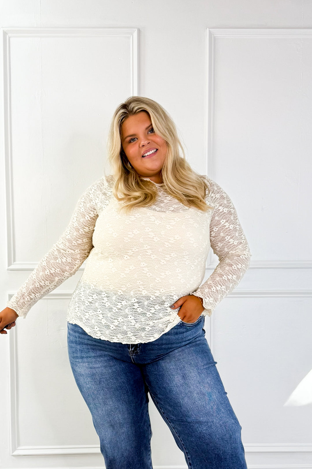 Lace Mesh Curvy Layering Top