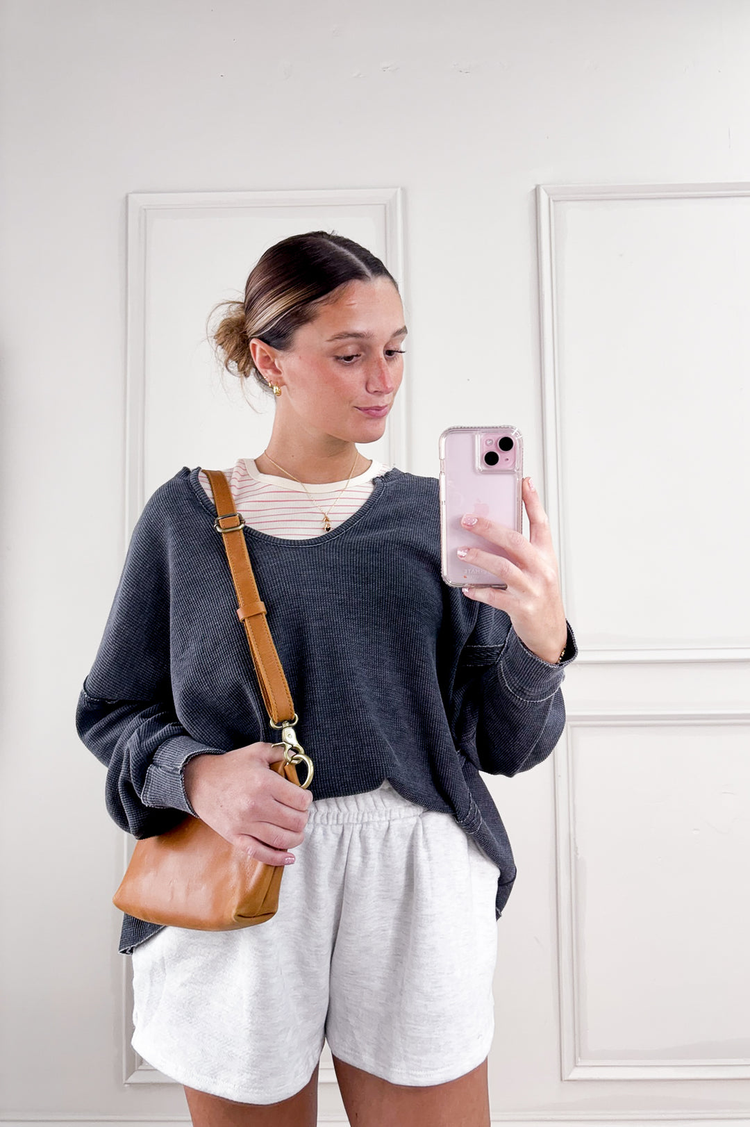 Mineral Wash Oversized Long Sleeve Pullover Top