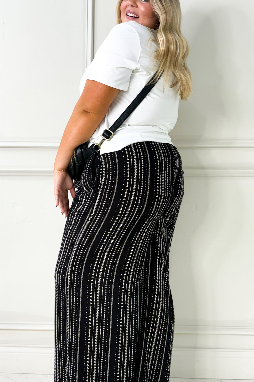 Flowy Wide Leg Printed Curvy Pants