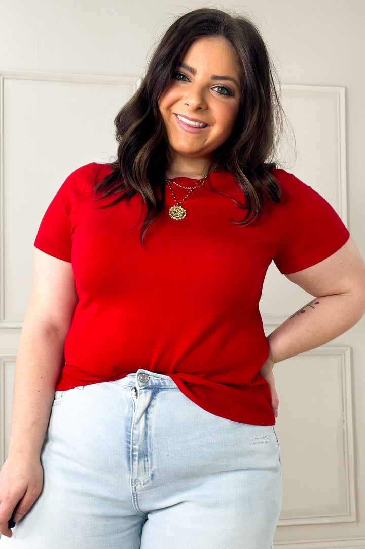 Ultra Soft Short Sleeve Sweater Top