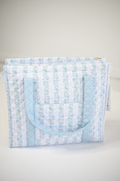 Everyday Quilted Tote Bag-Petal Parade Blue