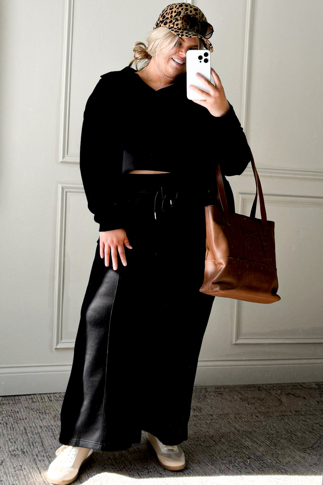 Luxeknit Wide Leg Drawstring Curvy Sweatpants