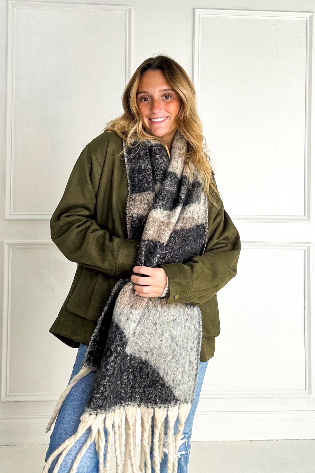 Button Down Faux Suede Barn Jacket