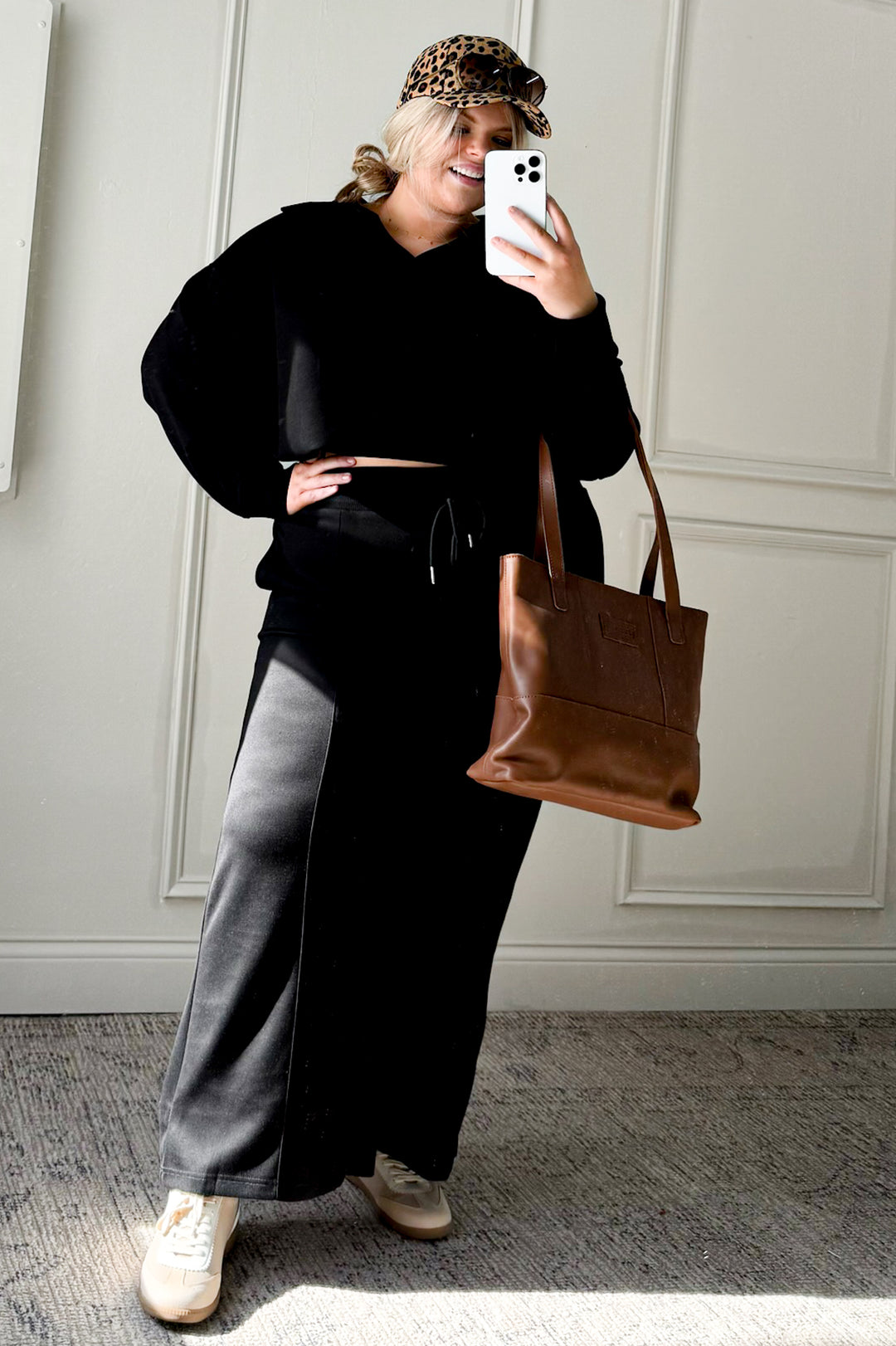 Luxeknit Wide Leg Drawstring Curvy Sweatpants