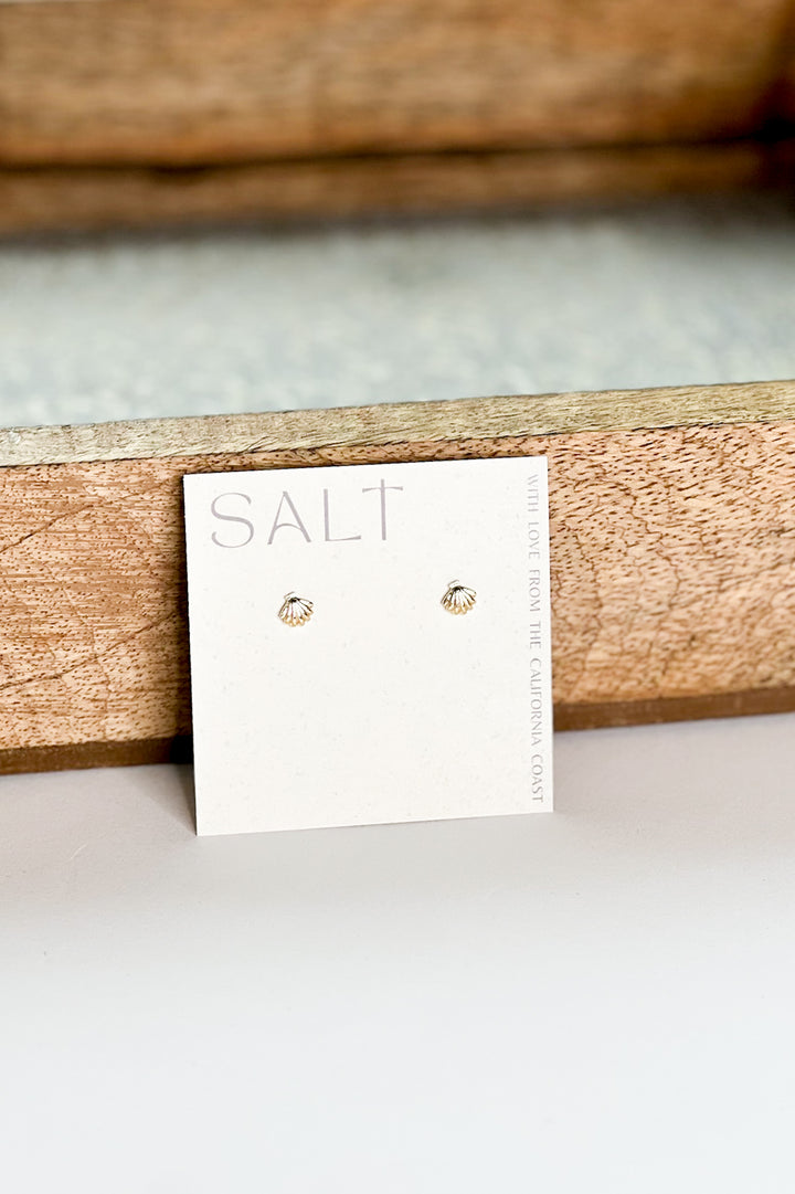 Dainty 18K Gold Seashell Stud Earrings
