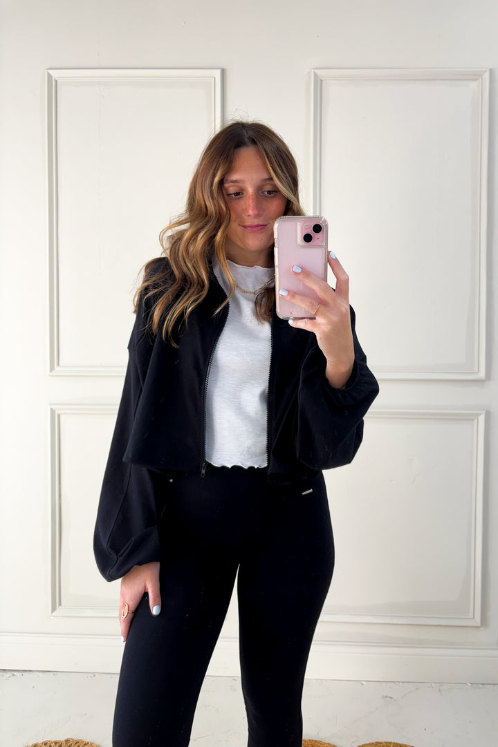 Cropped Zip Jacket & Wide Band Leggings Active Set