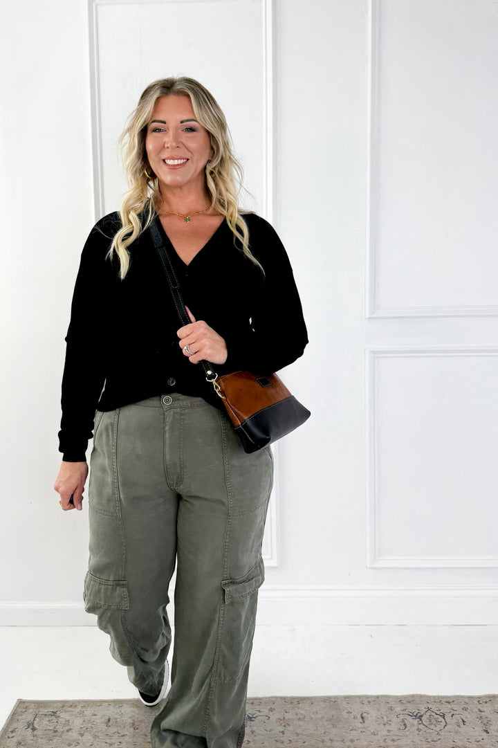 Risen Tencel Wide Leg Curvy Cargo Pants