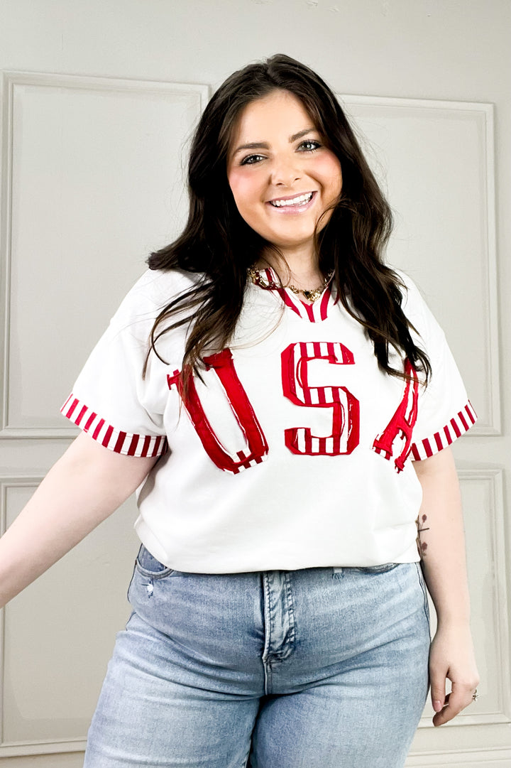 USA French Terry Striped Top